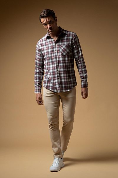 DeFacto Modern Fit Polo-Hemd aus Flanell mit langen Ärmeln