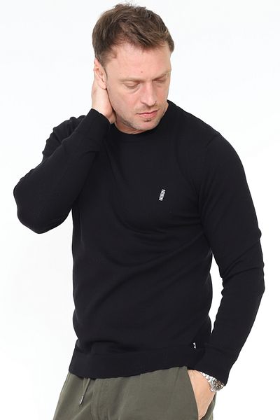 Matte Πλεκτό πουλόβερ Berlin Crew Neck Basic Organic Cotton Μαύρο Πλεκτό