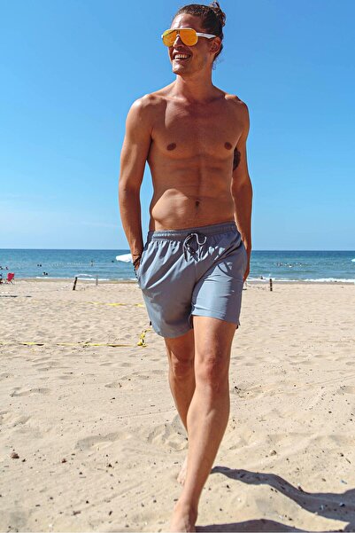 CHUBA Ανδρικό γκρι μονόχρωμο μαγιό μεσαίου μήκους 21s1001g