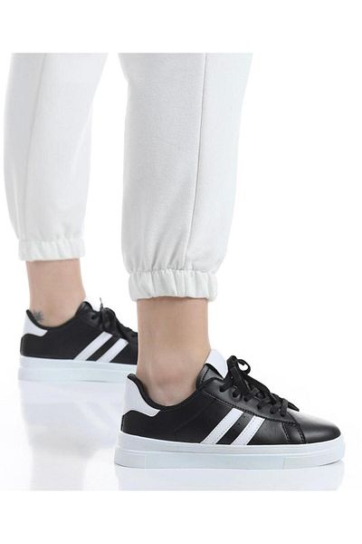 galya shoes Black and White Women's Sneakers