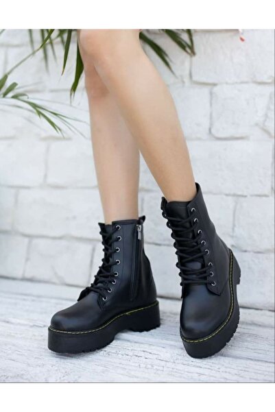 Modavien Dámské šněrovací černé boty Martines