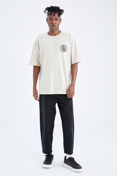 DeFacto Oversize Fit Crew Neck Printed T-Shirt