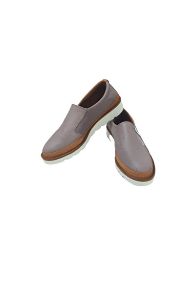 KAPAR Pantofi casual cu fermoar din piele naturală de culoare nurcă