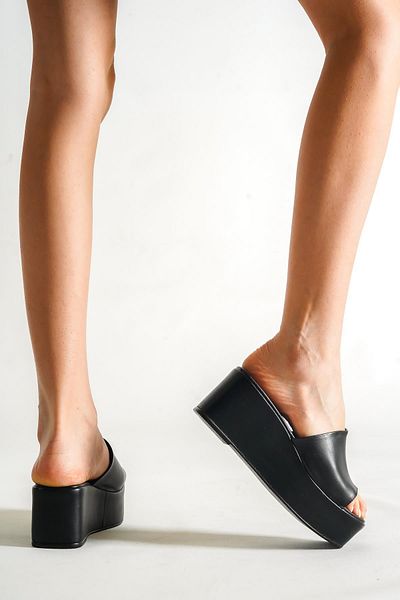 Capone Outfitters Capone Skin Wedge Heeled Single Strap Women's Flatform Slippers