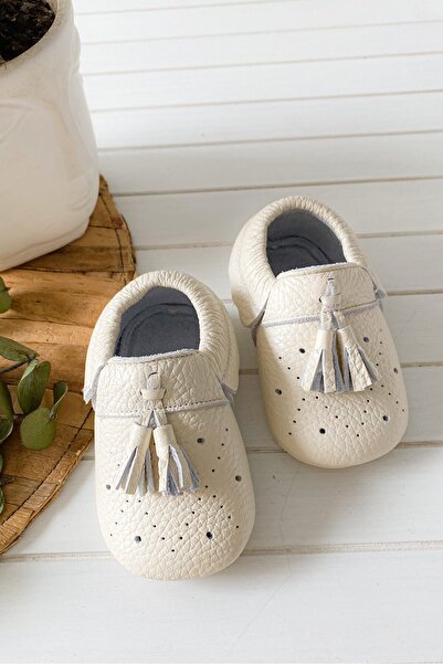 Li Puna Royal Series White 100% Leather Baby First Step Shoes