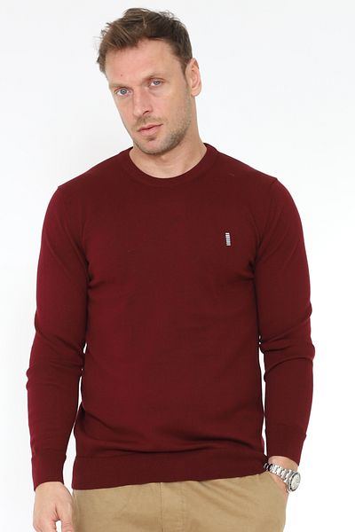 Matte Πλεκτό πουλόβερ Βουργουνδίας - Βερολίνο Crew Neck, Οργανικό Βαμβάκι