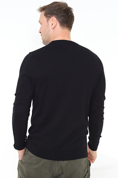 Matte Berlin Crew Neck Basic Organic Cotton Black Knitwear Sweater