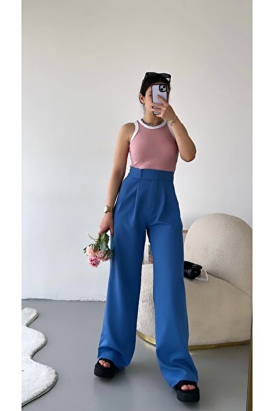 Pullaps Cırt Cırtlı Palazzo Kadın Pantolon