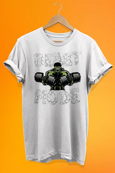 remonz Hulk Beast Mode Gym Printed O%100 Cotton Oversize T-shirt Plus Size T-Shirt