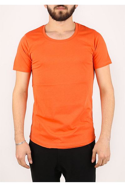 Madmext Πορτοκαλί T-shirt Crew Neck 2308-2308