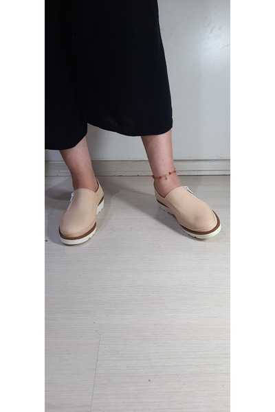 KAPAR Γυναικείες μπαλαρίνες με φερμουάρ από γνήσιο δέρμα