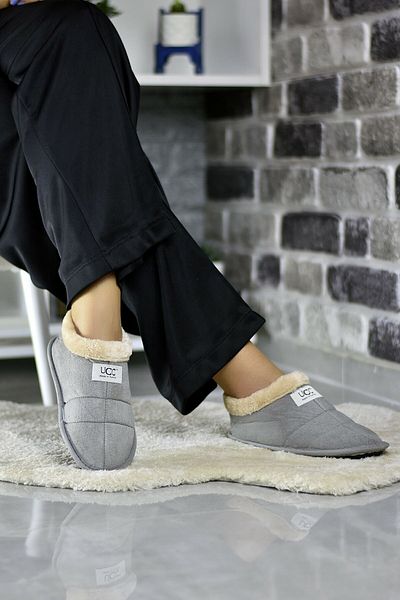 STOCON Ucc βελούδινο γούνινο Unisex Γυναικεία Ανδρική Παιδική Μαλακή Σόλα Χειμερινή Πλένεται Γκρι