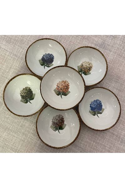 Porland Ortanca 10cm Bowl Set for 6 Persons