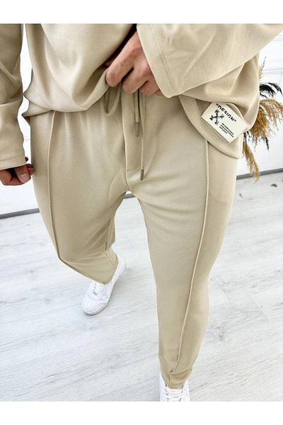 elkumoda Παντελόνι Φούτερ Παντελόνι Φούτερ από φυσικό βαμβακερό ύφασμα
