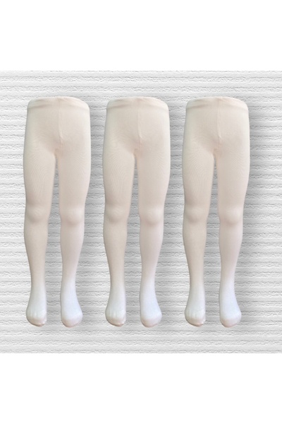 Nis Çorap Unisex Beyaz Bambu Külotlu Çorap 3'lü