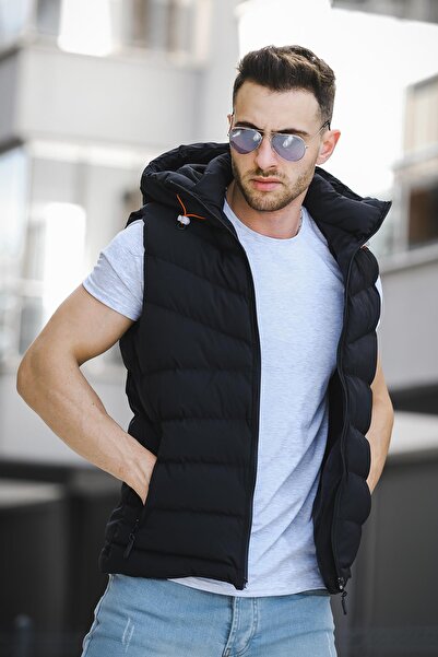 Oksit Giaco Slim Fit Hooded Waterproof Puffer Men's Puffer Vest
