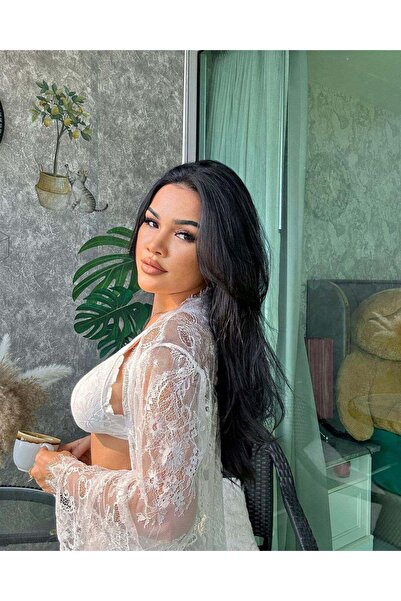 nuriçgiyim Δαντελένιο σετ νεγκλιζέ και ζωνών Adessa