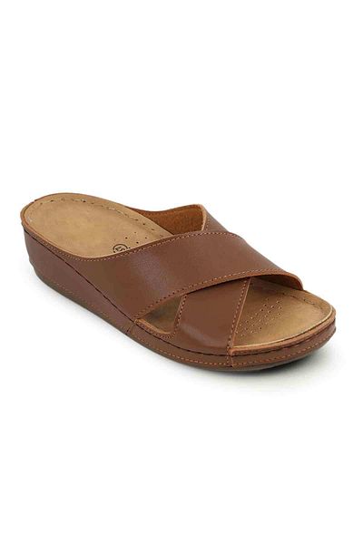 İncim ®| Nyx Women's Tan Comfortable Orthopedic Comfort Anatomical Light Sole Home Slippers and Daily Slippers