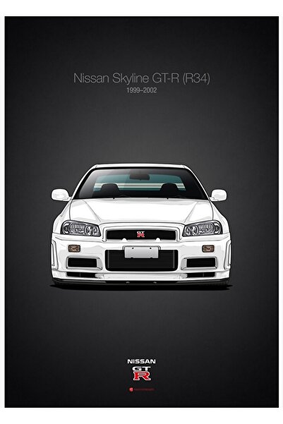 Universal Nissan Skyline Gt-R (R34) Painting Wooden Poster Decorative