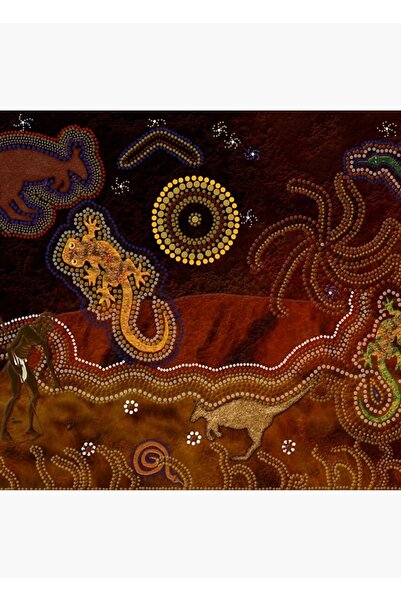 Universal Ζέστη της Ερήμου (Αυστραλιανή Τέχνη της Εξοχής) Ζωγραφική σε Ξύλινη...