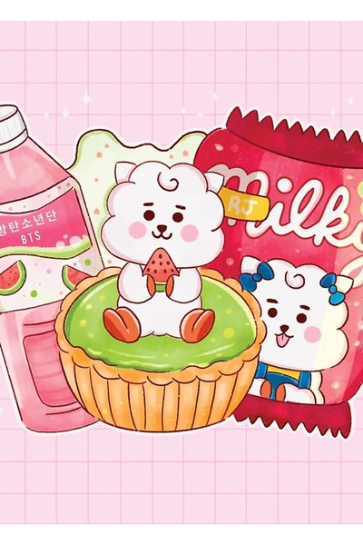 Universal RJ JIN BTS BT21 FANART PRINT Tablo Poster din lemn Decorativ cod1274