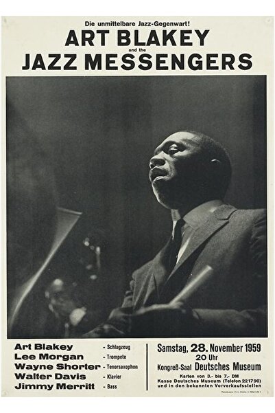 Universal Art Blakey και τα αγγελιοφόροι της τζαζ Ξύλινη διακοσμητική αφίσα γ...