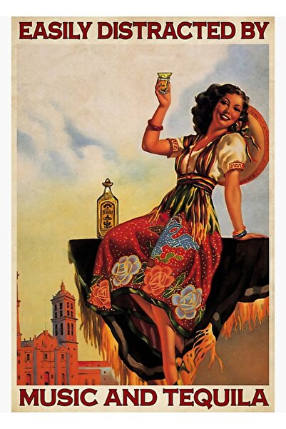 Universal Fată cu atenție ușor distrasă, cu muzică și tequila, cadou, tablou ...