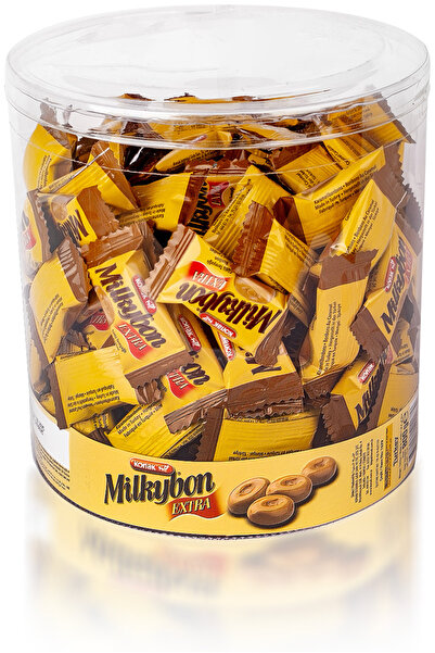 KONAK ميلكيبون إكسترا 800 جرام - علبة خلات PVC، بونبون الحليب والزبدة