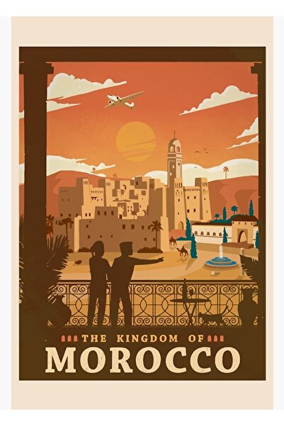 Universal Maroc - Poster de călătorie retro, pictură artistică, poster decora...