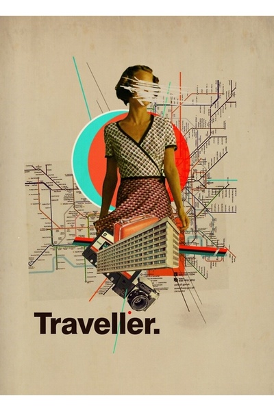 Universal Poster decorativ din lemn cu tematică de călătorie