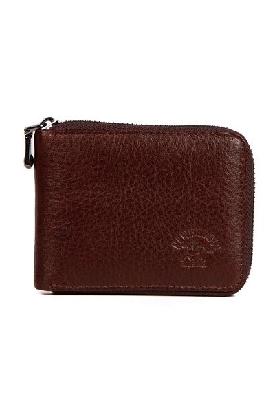 Newish Polo Portofel pentru bărbați, portofel din piele cu fermoar și compartiment pentru monede, negru (dimensiune: 8,5 lățime: 11)