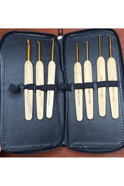 Sultan Bamboo Crochet Set Crochet Wallet Set 2.5/3/3.5/4/4.5/5/6 Full Set 7 Pieces