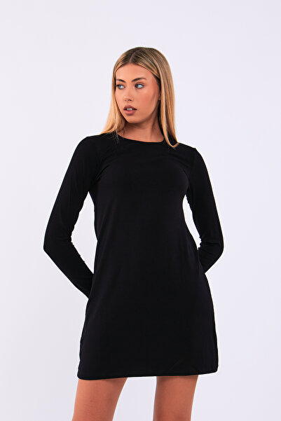 Pousse Collection Sıfır Yaka Uzun Kollu Basic Tunik