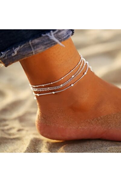 TakıConcept 4'lü Zincir Halhal, Ayak Bilekliği, Kadın Halhal