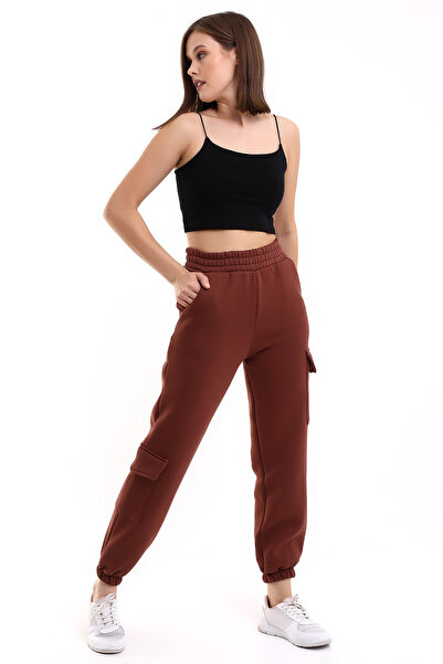 DeChival Μοντέρνο γυναικείο φούτερ Jogger με τσέπες στο πόδι και στο πλάι