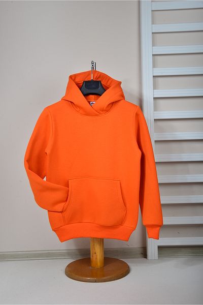 KİDSPİTİRCİK Hanorac unisex pentru copii, portocaliu, cu glugă, cu 3 fire groase