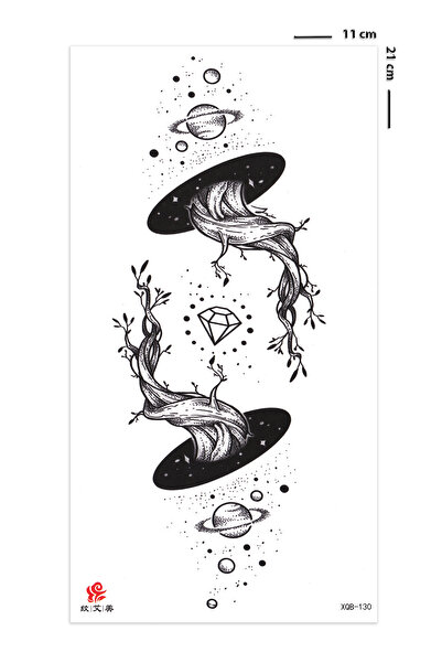 BP Tattoo Multiverse Gezegen Dövmesi Unisex Vücut Kol Bacak Dövmesi