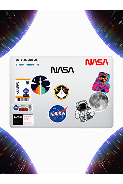 Katze Stickers Nasa Space Uzay Temalı Bilgisayar Laptop Defter Tablet Valiz S...