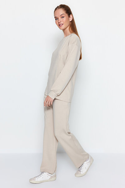 Trendyol Modest Stone Cotton Tunic-Pants Knitted Top and Bottom Set TCTAW24US00069