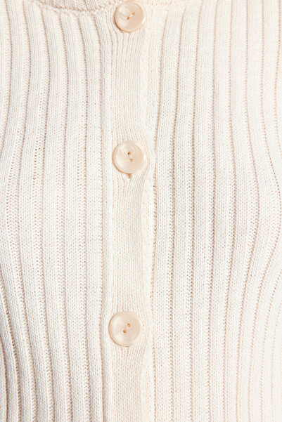 Trendyol Collection Kamienna dzianinowa kurtka TWOAW24HI00342