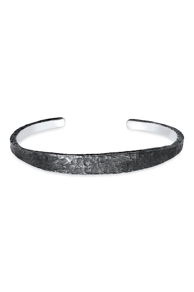 KUZZOI Armband Herren Armreif Handgefertigt Used Look 925 Silber