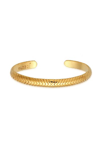 KUZZOI Armband Herren Armreif Oxidiert Offen Basic 925 Silber
