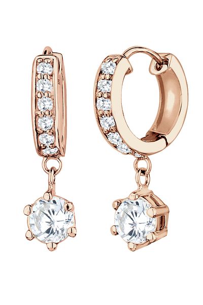 ELLI Ohrringe Creolen Zirkonia Elegant Funkelnd 925 Silber