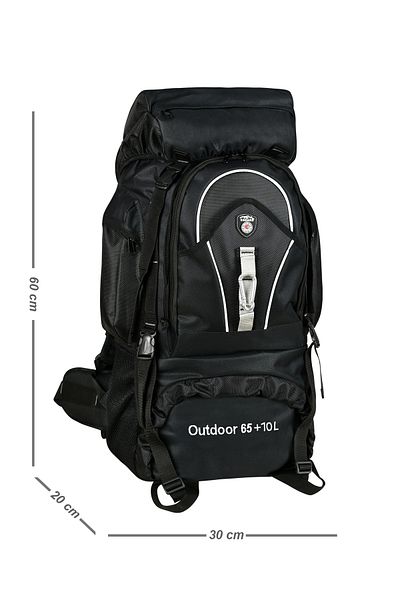 CAKARD 65+10 Mountaineer Backpack Μαύρο