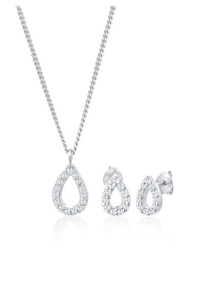 ELLI Schmuckset Tropfen Zirkonia Elegant 925 Gümüş