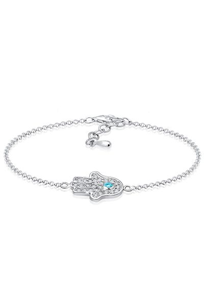 ELLI Armband Hamsa Hand der Fatima Zirkonia 925 Silber