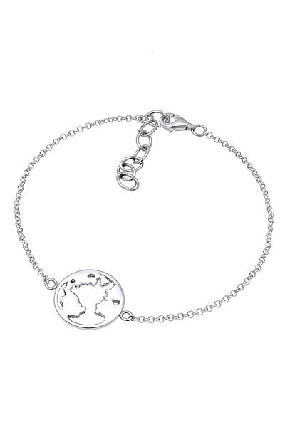 ELLI Armband Weltkugel Globus Reise Travel Cut Out 925er Silber