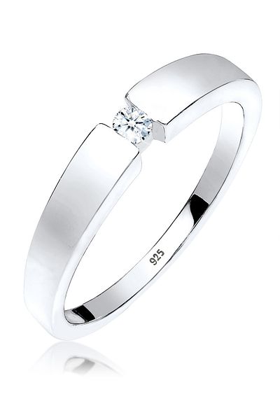 ELLI 0,06 ct. Diamantový prsten Klassisch Bandring - stříbro 925