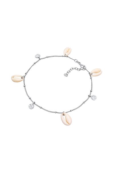 ELLI Fußschmuck Plättchen Kauri Muschel Maritim 925 Silber