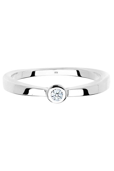 ELLI 0,03 ct. 925er Silberring mit Solitärdiamant